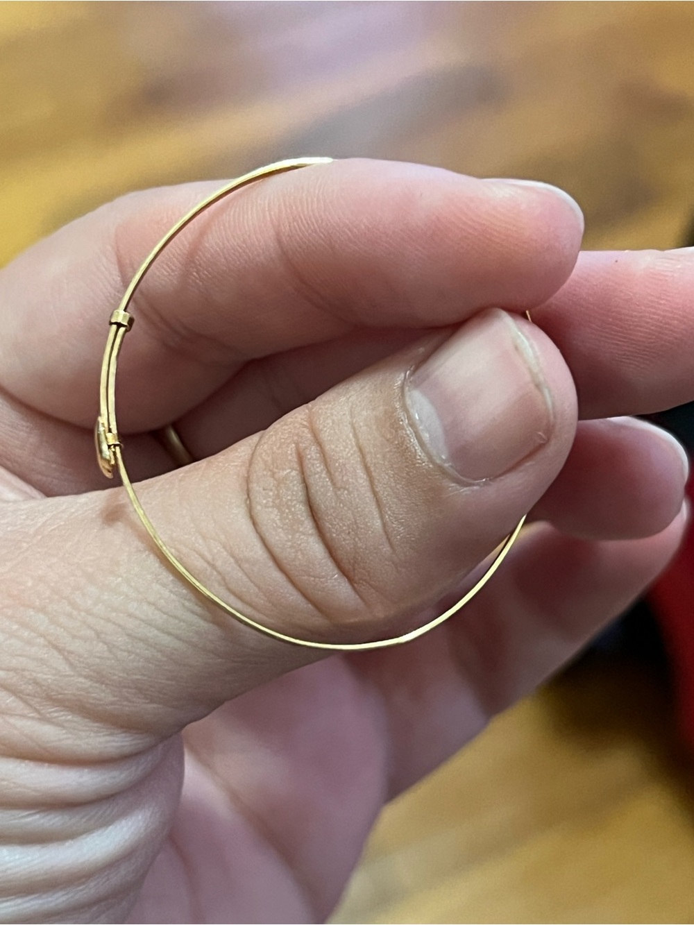 14k Gold Heart Bangle Baby Bracelet - Picture 4 of 5